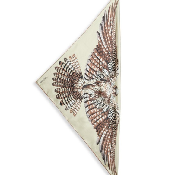 Valentino Owl Graphic Silk Shawl Scarf. - Picture 16 of 16